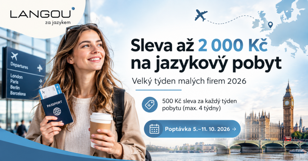 Sleva na jazykový pobyt v rámci Velkého týdne malých firem 2026 od agentury LANGOU, za jazykem.
